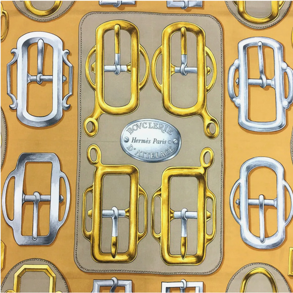 Hermes Bouclerie d'Attelage Silk Scarf, Carre 90 - Picture 2 of 8